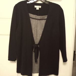 Christopher & Banks black and gray cardigan blouse. Medium NWT